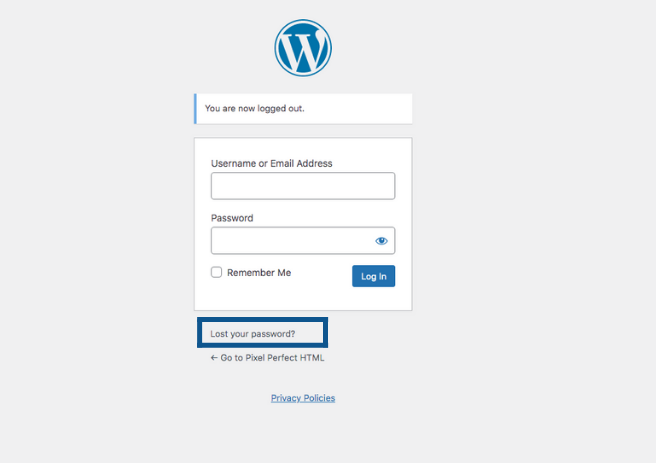 Recover your Lost WordPress Password via Login Screen