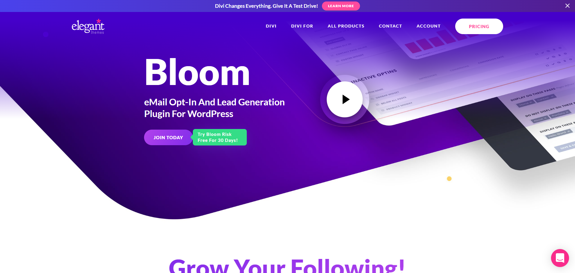 Bloom eMail Opt-In And Lead Generation Plugin For WordPress